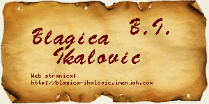 Blagica Ikalović vizit kartica